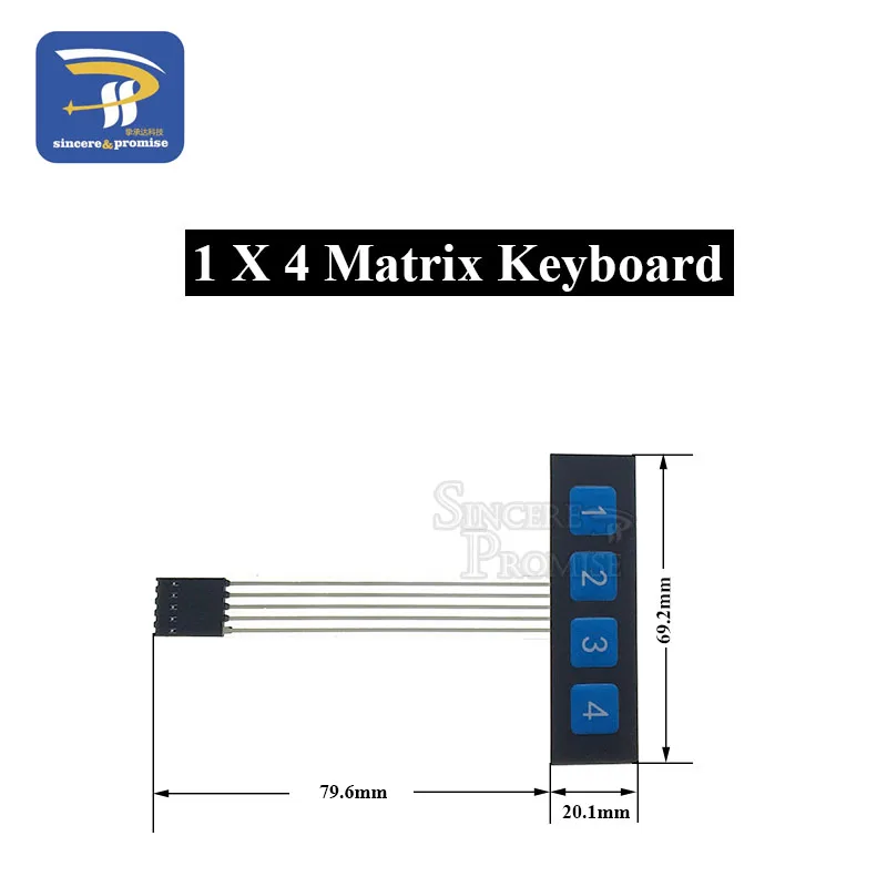 1x4 matrix keyboard 3 4 до 5 лет, 12 предметов в упаковке, 16 20 Ключ 4*4 мембранный переключатель клавиатуры 1x4 1x6 3x4 4x4 4*5 матрицы матрица клавиатура для Arduino салона автомобиля - Цвет: 1x4 matrix keyboard