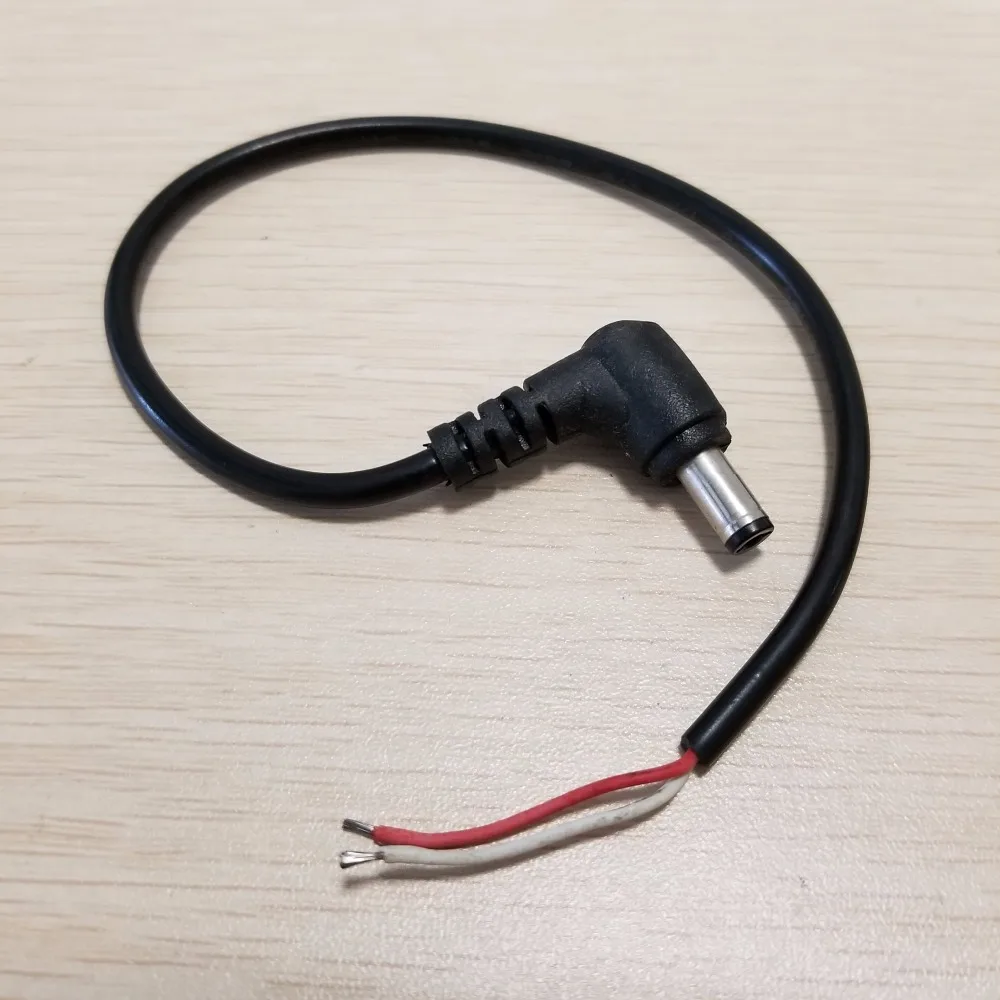 

10PCS/LOT 90 Degree DC 5.5*2.5mm Male Adapter Power Extension DIY Cable 12V Black 28cm
