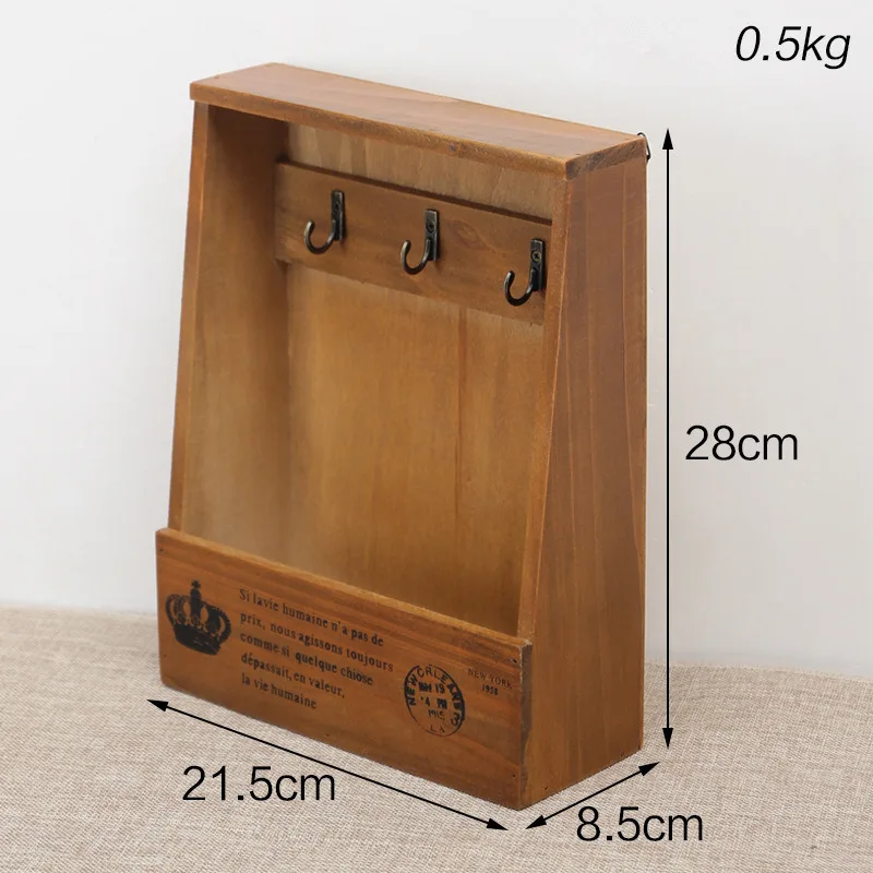 brown Coloffice 1 шт. креативные деревянные подставки для книг 21*8,5*28 см, многофункциональная коробка для хранения ключей в стиле ретро, Настенная декоративная настольная подставка для книг, принадлежности - Цвет: brown