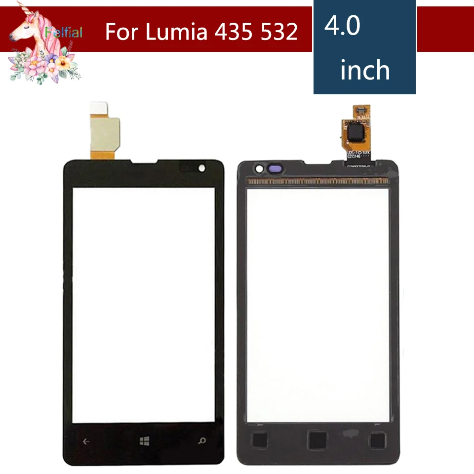 4 0 &quotдля Nokia Microsoft Lumia 435 532 N435 N532 ЖК сенсорный экран дигитайзер Датчик внешнее