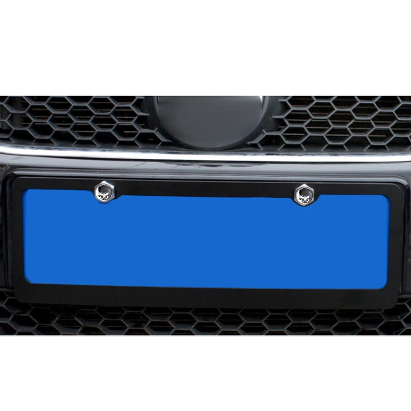 4 шт. автомобильные наклейки смешные эмблема череп номерного знака автомобиля