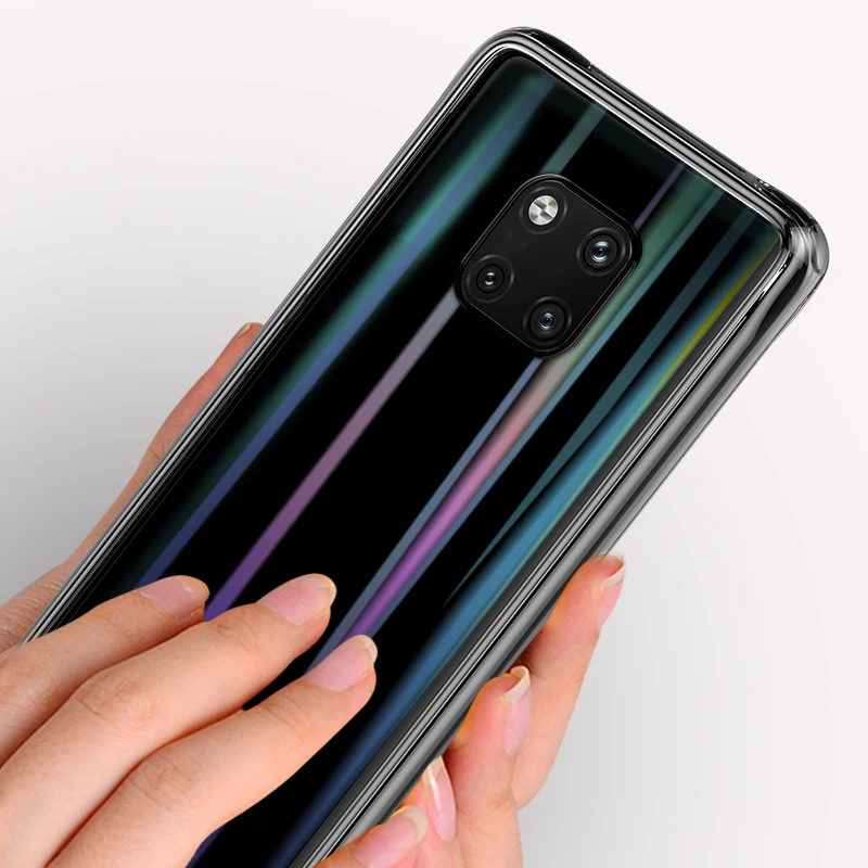 Роскошный градиентный стеклянный чехол для Huawei Mate 20 Pro тонкий прозрачный