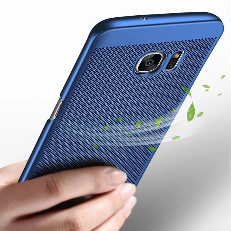 Роскошные открытые дышащие Жесткий ПК чехол для samsung Galaxy S7 край S8 Plus A3 A5 A7 2017 J3 J5 J7
