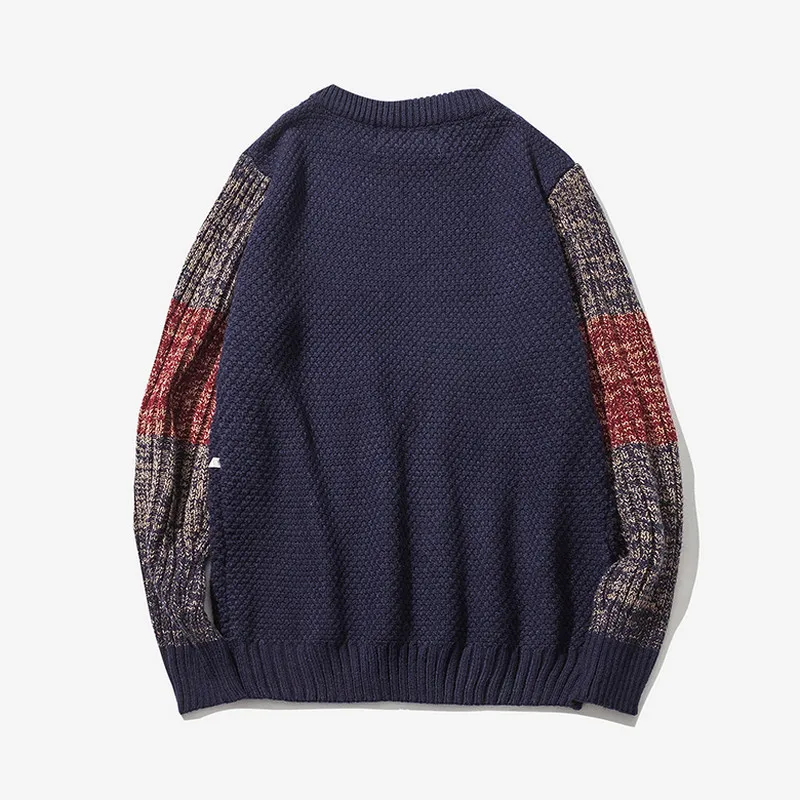2018 New Sweater Men Autumn Hot Sale Top Design Patchwork Cotton Soft Quality Pullover O-neck Casual Brand Clothing | Мужская одежда