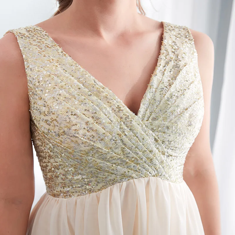 Forevergracedress платья подружки невесты цвета шампань 2019 трапециевидные с v образным