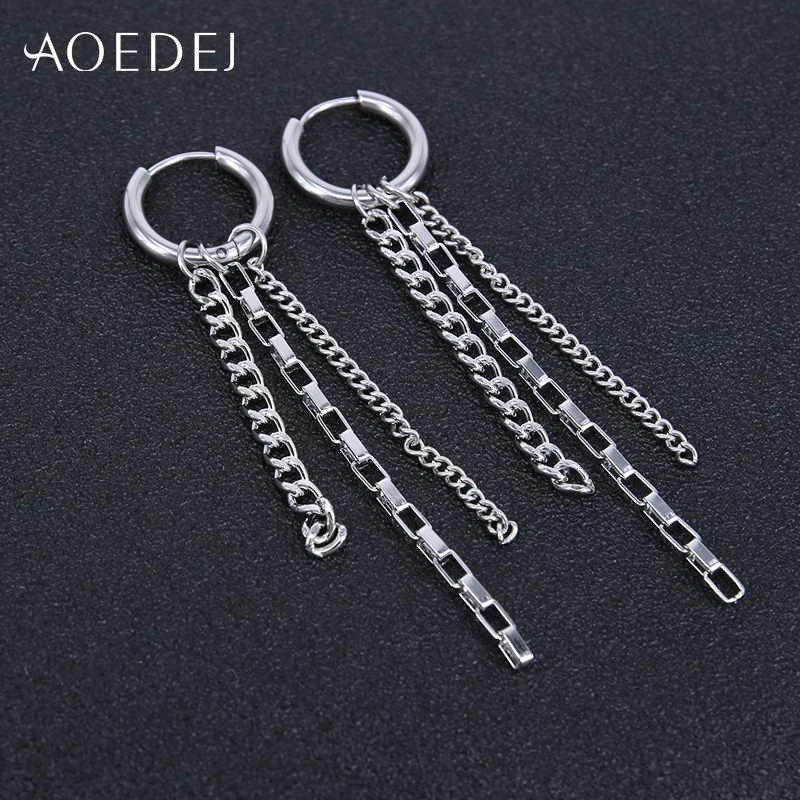 AOEDEJ хип хоп висячие серьги с длинной цепочкой и кисточкой аксессуары корейские