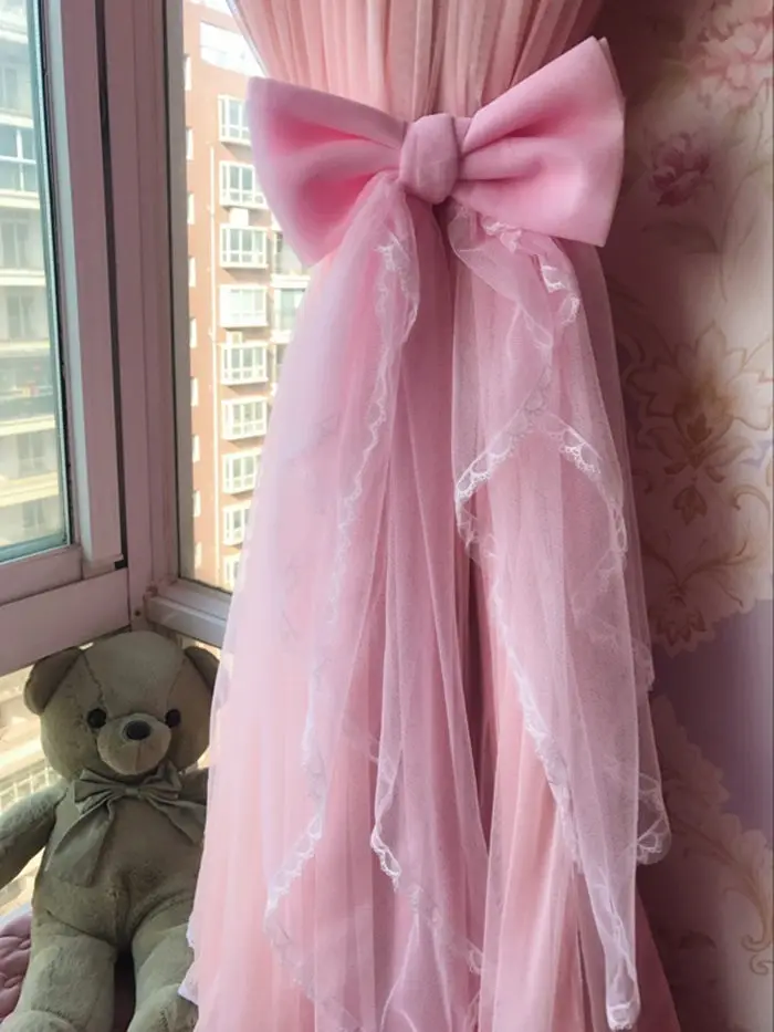 Занавес с бантом tieback красивое украшение украшения для штор С симпатичным бантом со штифтовым соединением, с домашний текстиль подарок