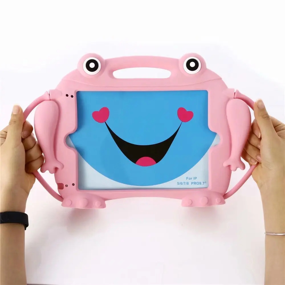 Для ipad 9," /Air 2 Чехол детский безопасный силиконовый лягушка противоударный Чехол С Ручками Чехол для ipad Pro 9,7"