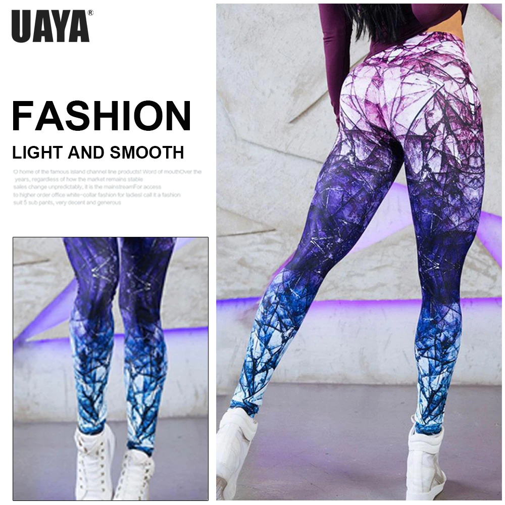 UAYA 2019 горячие новые женские штаны для йоги 3D Печатные Леггинсы эластичные фитнес