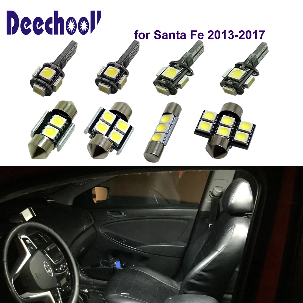 13 шт. автомобисветильник СВЕТОДИОДНЫЕ Лампы Canbus для Hyundai Santa Fe 2013 2017|interior light|interior