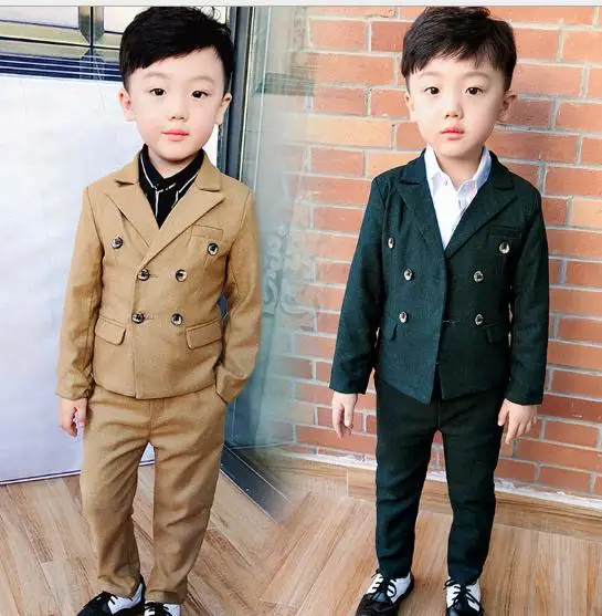 Летние Брендовые костюмы для мальчиков с цветочным принтом детский Блейзер