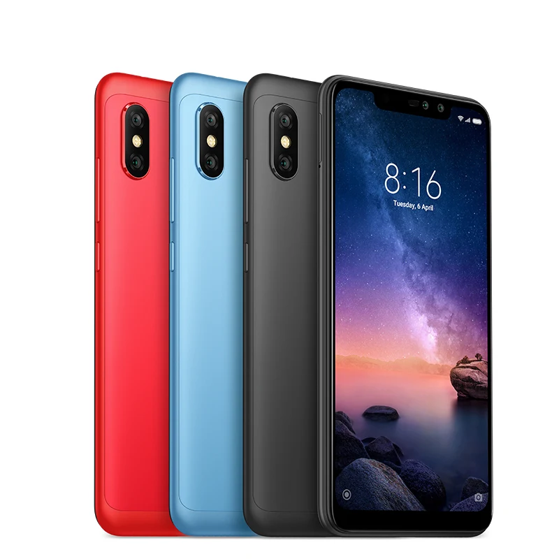 Xiaomi Redmi Note 6 Pro 4 ГБ 64 26 дюйма Нотч 19:9 FHD + экран Смартфон Snapdragon 636 Восьмиядерный 20 МП