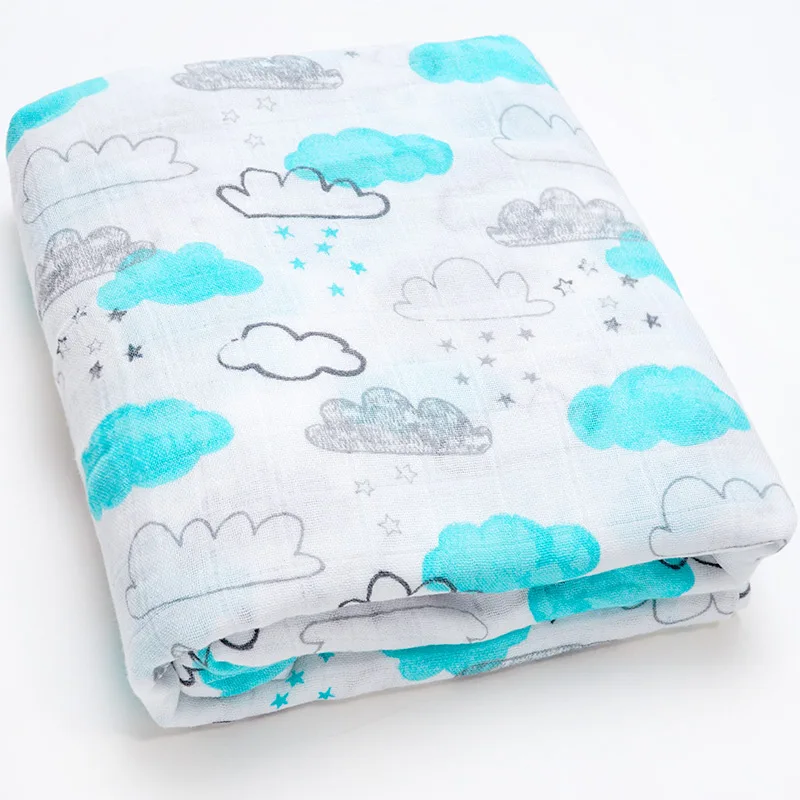 Clouds and rain Новорожденных Детское одеяло супер мягкий бамбукового волокна и хлопка Детская муслиновая пеленка Обёрточная бумага для ухода за младенцем, крышка ванны Полотенца для малышей и детей постарше - Цвет: Clouds and rain