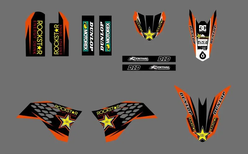 Мотоцикл команда графика фон Наклейка Набор для KTM 50 SX 2009 2010 2011 2012 2013|Наклейки и