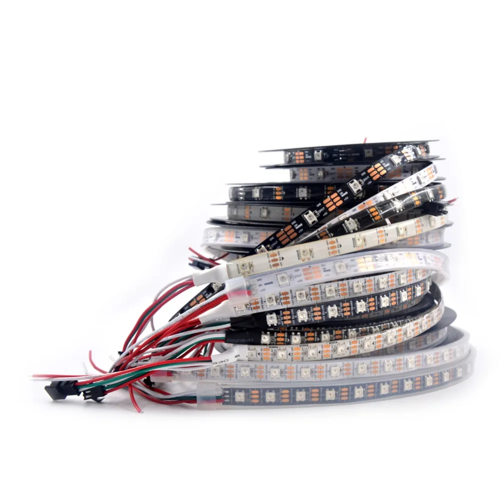 1 м/5 м WS2812B SK6812 30/60/74/96/144 пикселей/м 2811ic Встроенная индивидуально Адресуемая RGB