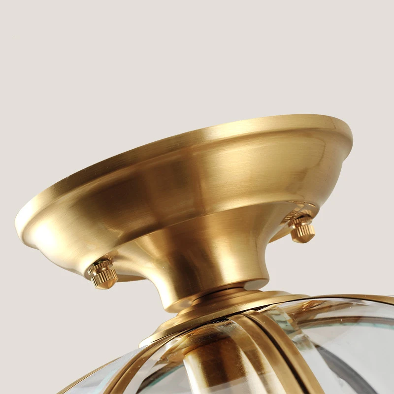 

Copper Ceiling Lights Simple Bedroom Lamp Balcony Kitchen Glass Shade Ceiling Lamp Hallway Entrance Gold Ceiling Lamp
