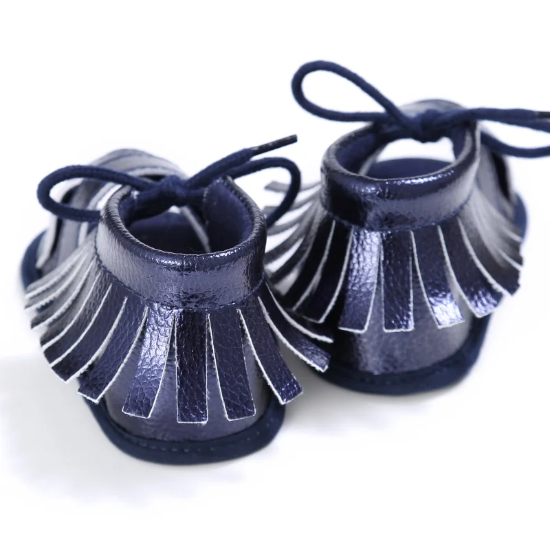 Летняя детская обувь с кисточками мягкая нескользящая для кроватки Мокасины