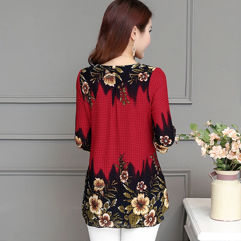 Женская шифоновая блузка с рукавом три четверти модная офисная женская рубашка