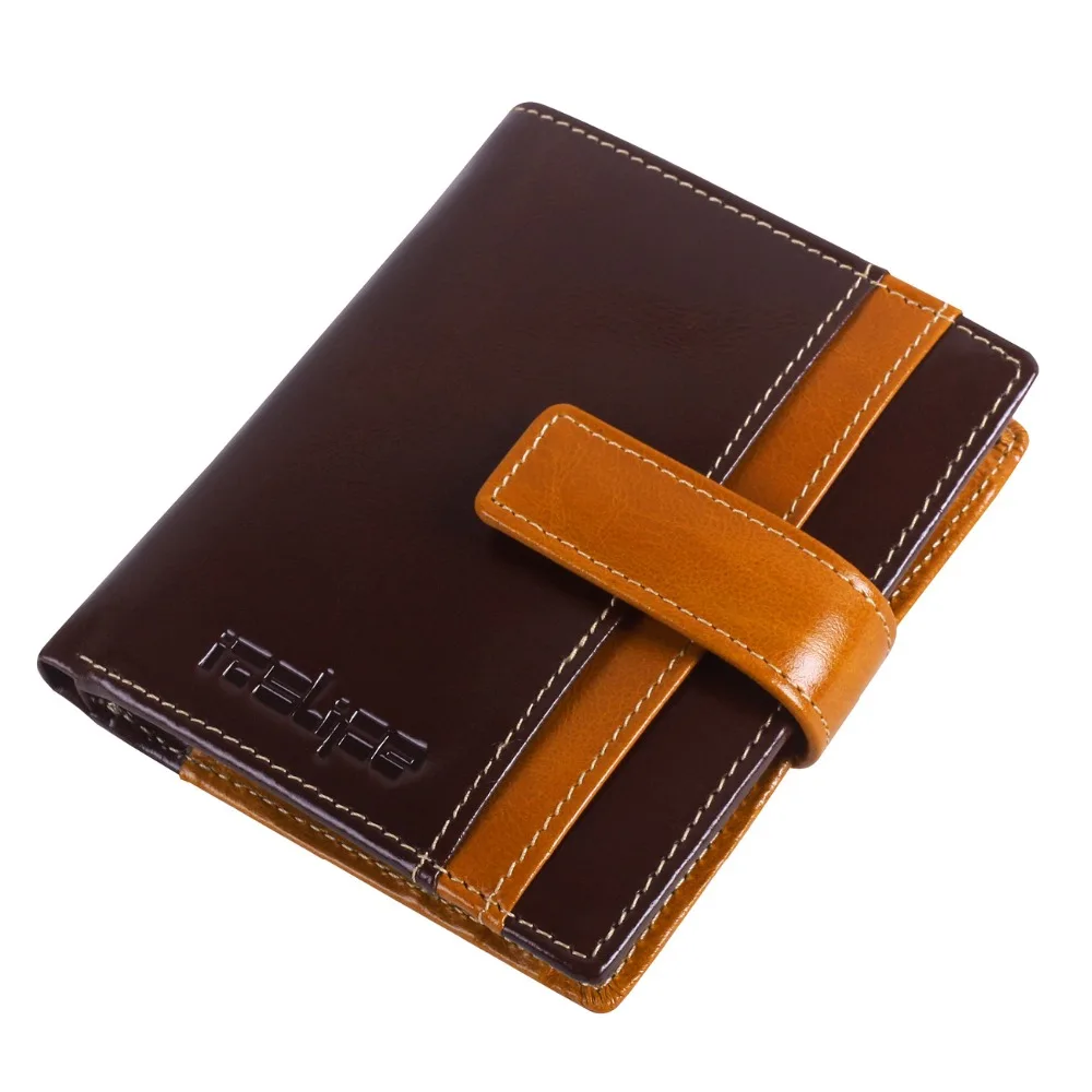 RFID блокирующий женский кошелек из воловьей кожи натуральной Женский в три