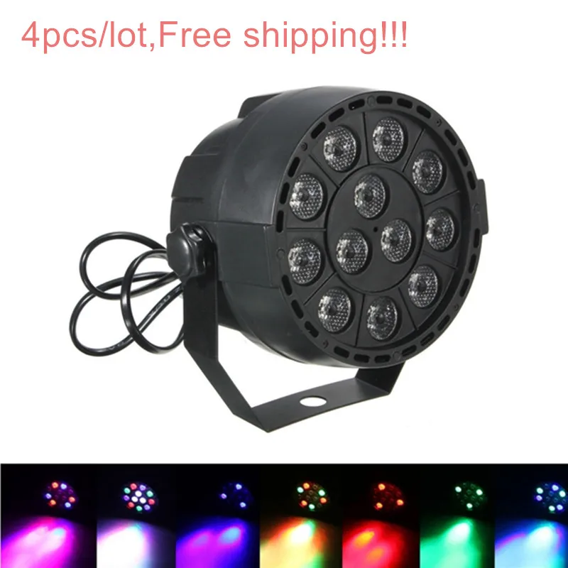 4 шт. 12*1 Вт плоский/тонкий светодиодный прожектор RGB Светодиодный для вечерние