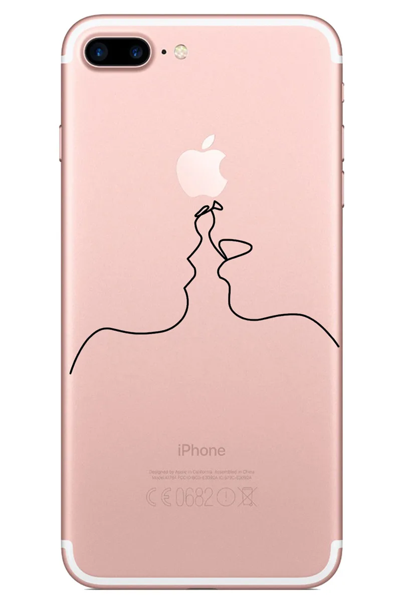 Art Lines human face Phone Cases For iphone 6 lcd 6s 7 X Transparent TPU soft marshall cover 8 plus case luxury PY04 |