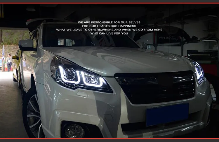 AKD авто стайлинг фары Для Sabaru Outback Legacy фары светодиодный ходовые огни биксеноновые фары Противотуманные фары с ангельскими глазками авто