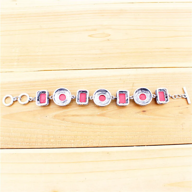 Круглый продолговатые бисера Красный камень браслет для Для женщин Винтаж