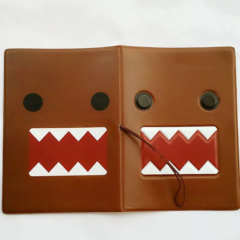 Мультяшная Обложка для паспорта DOMO KUN из ПВХ Кожаная дорожная 3D обложка 14*9 6 см
