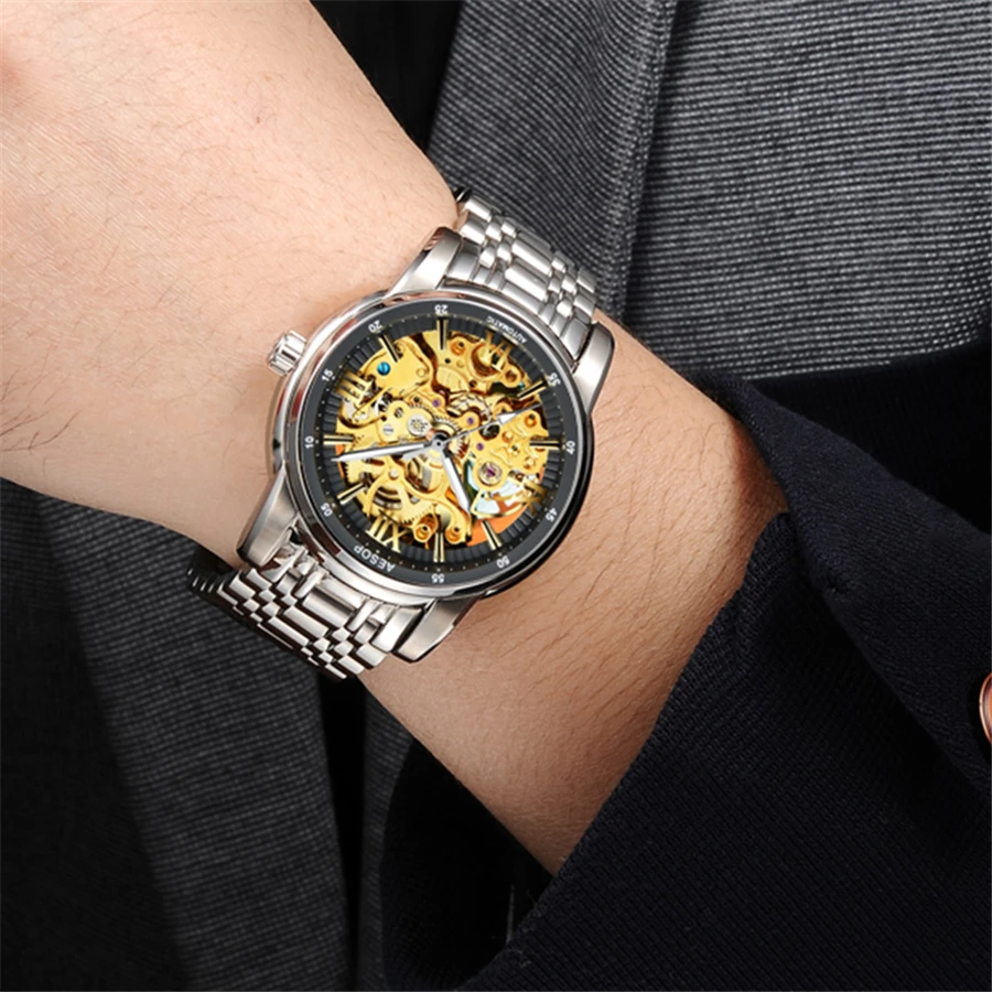 Классические часы AESOP золотого цвета с внутренним корпусом из нержавеющей стали