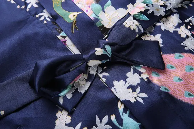 Женское кимоно из вискозы темно синего цвета свадебное платье подружки невесты