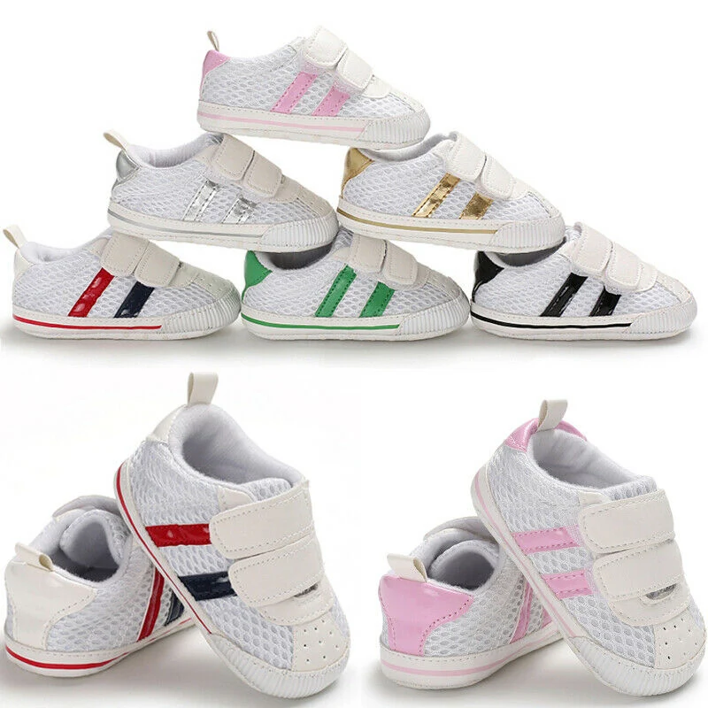 Baby Shoes Casual Stripe Sport Ventilation Cotton Soft Bottom Footwear Infant 0-18M Newborn First walker | Детская одежда и обувь