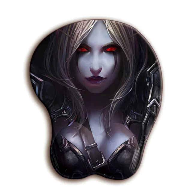 World of Warcraft 3D WOW Коврик для мыши, сексуальные подставки для запястья, мягкие кремнезем гелевые, на грудь, офисное украшение для рабочего стола, игровой коврик для мыши для геймера - Цвет: Белый
