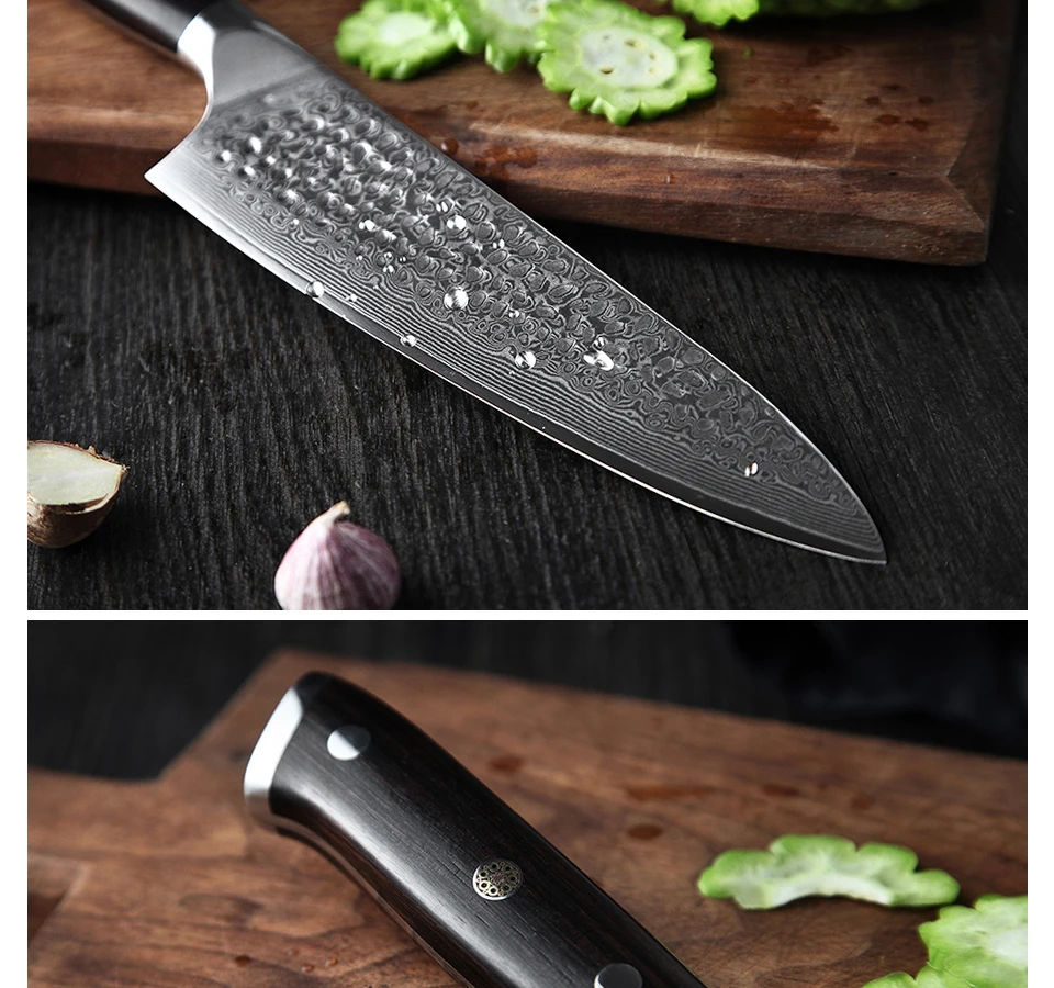 XINZUO 4 шт набор кухонных ножей 67 слоев дамасской стали нож шеф-повара Santoku кухонные ножи из нержавеющей стали столовые приборы
