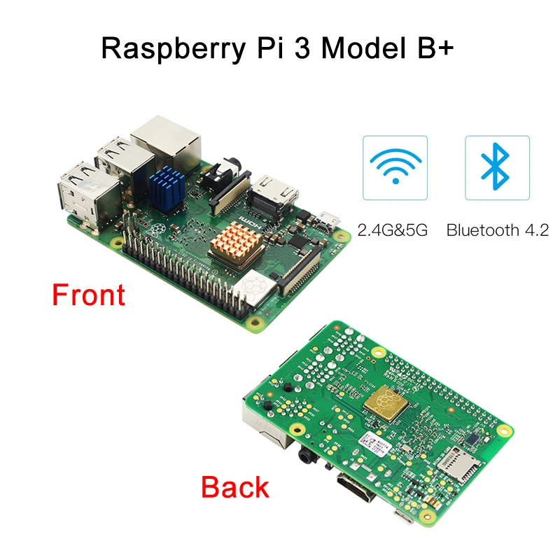 Оригинальный Raspberry Pi 3 Model B Plus + 5 дюймов TFT сенсорный экран чехол 2.5A мощность 32G sd