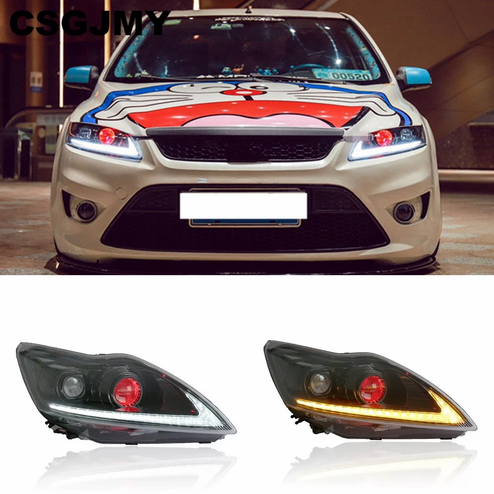 2 шт. светодиодный фары для Ford Focus 2009 2010 2011 Автомобильные ангельские глазки