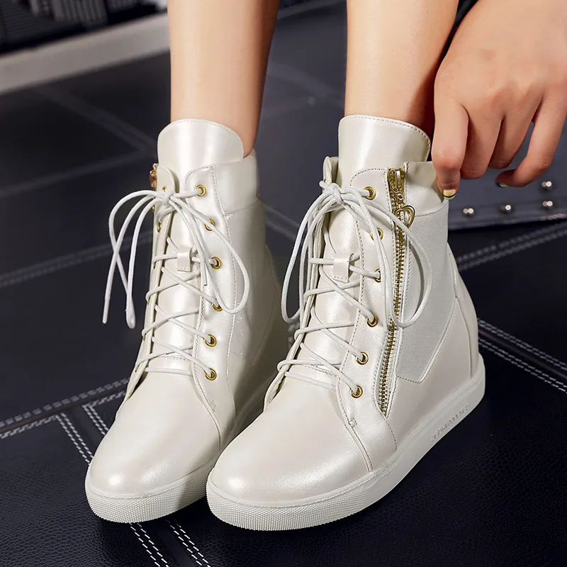 YMECHIC/черные повседневные осенние кроссовки с перекрестной шнуровкой и молнией на