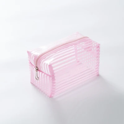 Pink S 15X9X7.5CM Женская прозрачная косметичка, водонепроницаемая косметичка на молнии, органайзер для путешествий, косметичка, набор для мытья, чехол - Цвет: Pink S 15X9X7.5CM