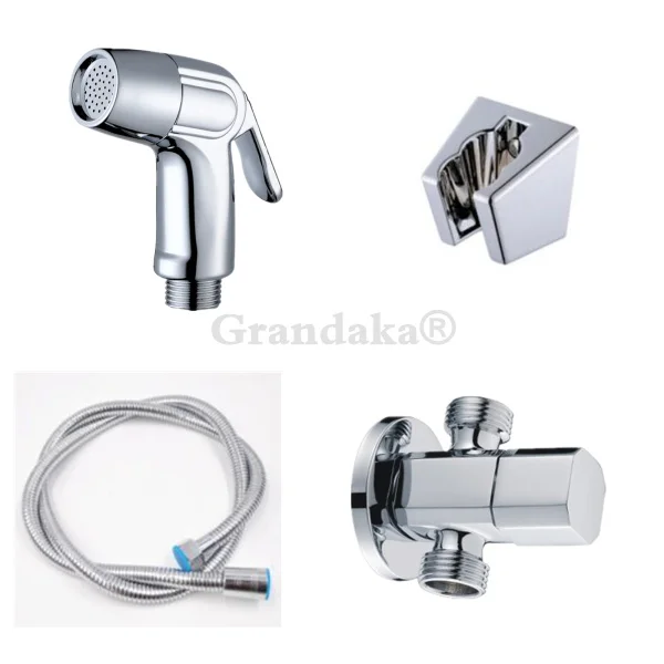 Bidet set B ABS хром ручной Биде Спрей набор для душа Туалет Shattaf Опрыскиватель Душ Комплект биде кран, шланг и держатель и латунный клапан - Цвет: Bidet set B