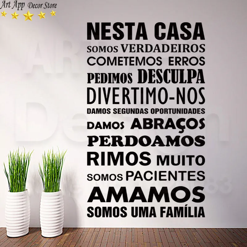 Хорошие наклейки на стены с правилами для дома испанского качества на новом дизайне искусства Виниловые цитаты настенные наклейки, съемные декор для дома.