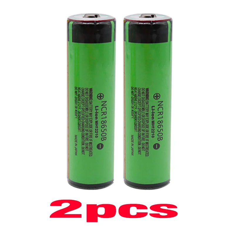 NCR18650B 3,7 V 18650 аккумулятор 3400mAh литий-ионные аккумуляторы для фонарика Panasonic с защитой(PCB - Цвет: 2pcs