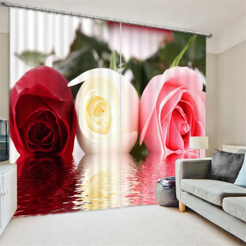 2017 современная роскошная розовая роза затемненные оконные шторы для детей