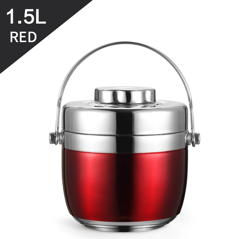 Red WORTHBUY вакуумный термо Ланч-бокс 304 из нержавеющей стали, портативный бокс для детей, школьные пищевые контейнеры для хранения, набор для пикника - Цвет: Red
