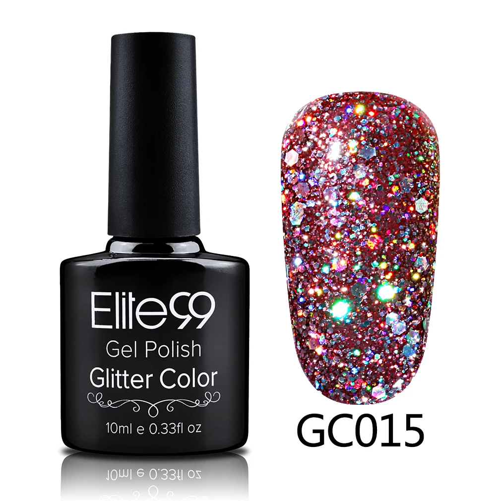 Elite99 10 мл Soak Off Diamond гель УФ гель для ногтей с блестками Лак Блеск геллак нужно УФ лампы клей для ногтей эмаль блёстки гель - Цвет: S-GC015