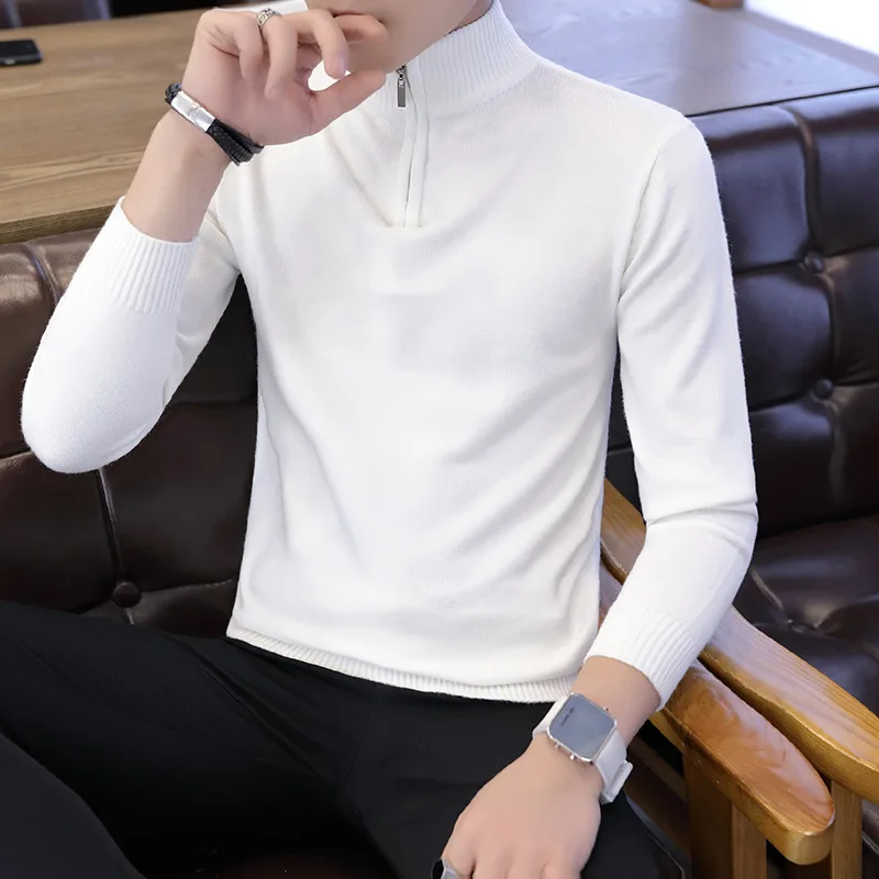 Повседневный мужской вязаный пуловер свитера однотонный модный свитер тонкий