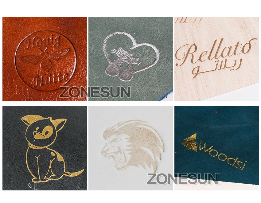 ZONESUN ручная машина для горячего тиснения фольгой кожи логотипа тиснения машина прессования