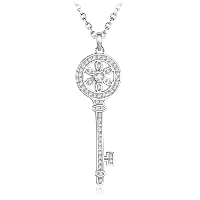 Женское длинное колье из серебра 925 пробы с цирконом | Украшения и аксессуары