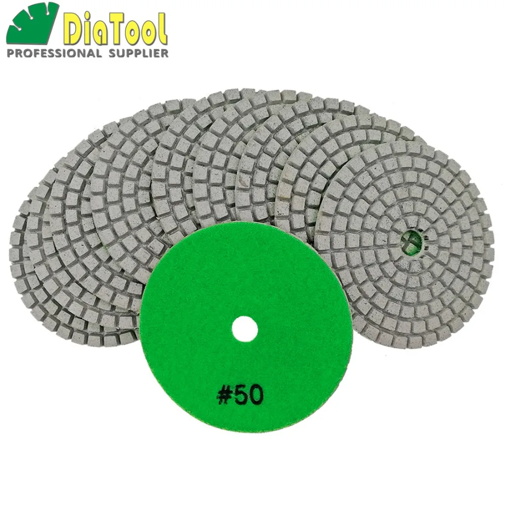 Diatool 10 шт. диаметр 80 мм грит #50 алмазные влажные гибкие полировки B 3 &quot#50 белый бонд