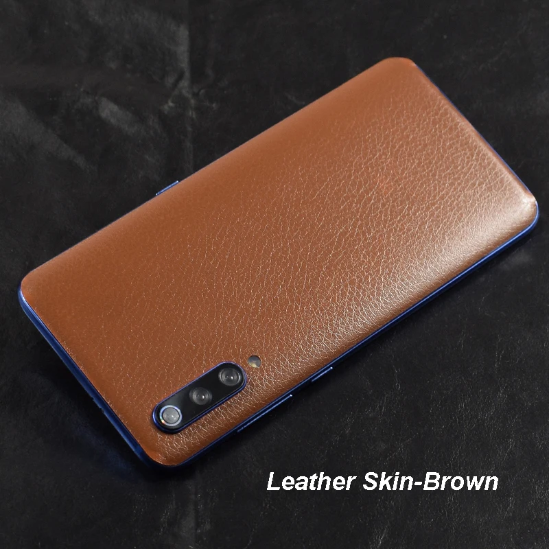 Leather Brown 3D углеродное волокно/кожа/3D Камуфляж/дерево шкуры Телефон задняя крышка наклейка для XIAOMI Play Mi9 MIX3 Mi8 Mi8 SE Mi8 Lite Redmi Note 7 - Цвет: Leather Brown