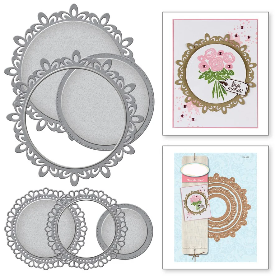 Swovo вложенные doily круглые металлические режущие штампы трафареты DIY для бумажные карточки для скрапбукинга ремесло тиснение высечки штампы и штампы