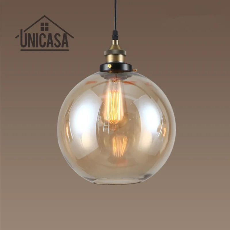 ЯНТАРНЫЙ СТЕКЛЯННЫЙ АБАЖУР антикварные подвесные светильники Industrail кухня